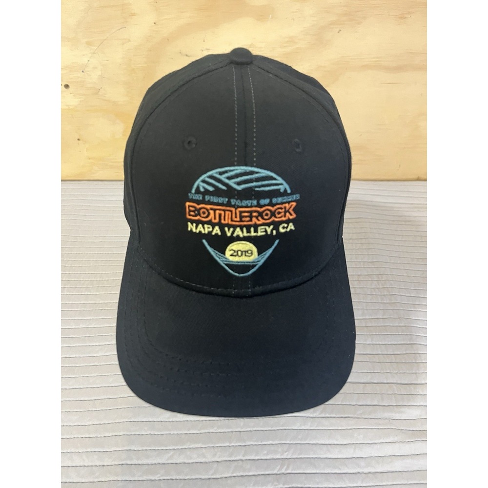 BOTTLEROCK Napa 2019 Music Festival Concert Summer Fitted Hat Cap Black S/M New - Picture 2 of 11